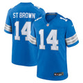 NFL Detroit Lions Amon-Ra St. Brown Nike Home Game Jersey (Honolulu Blue Edition)