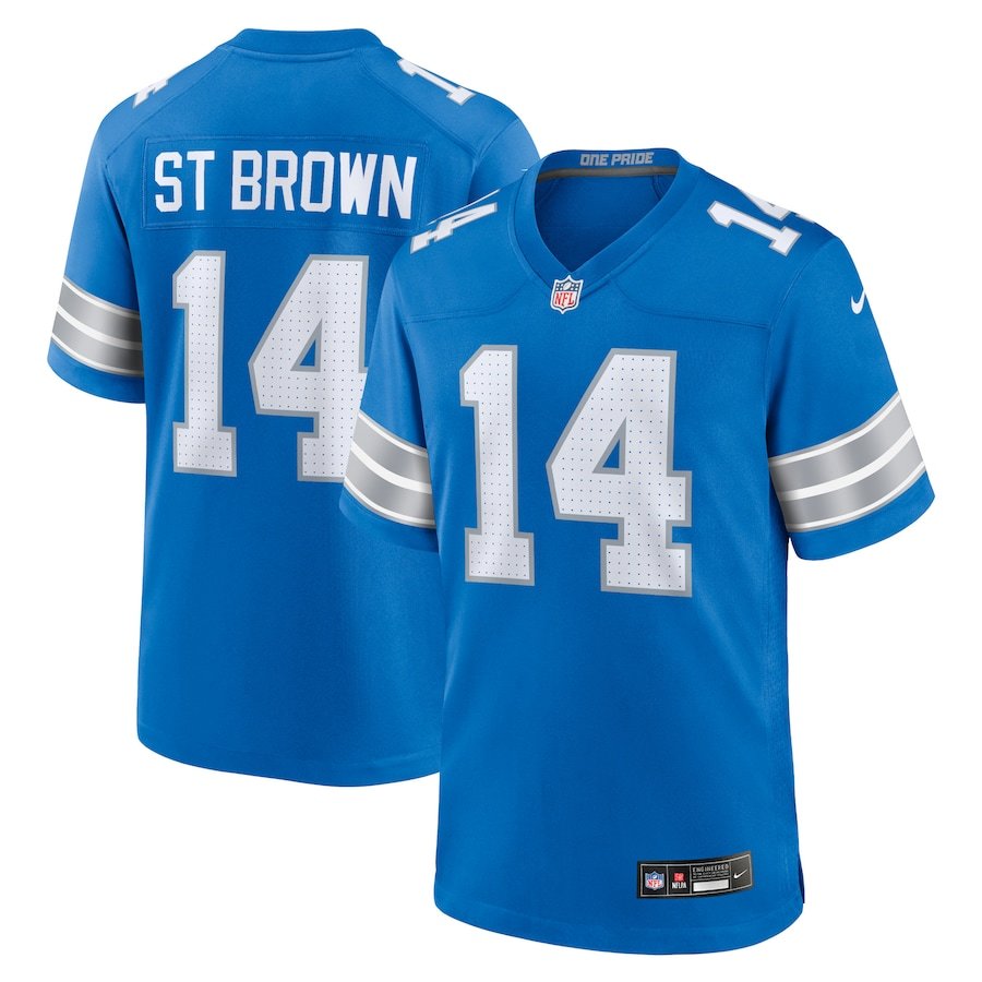 NFL Detroit Lions Amon-Ra St. Brown Nike Home Game Jersey (Honolulu Blue Edition)