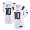 NFL New England Patriots Drake Maye Nike Away Game Jersey (White Edition)