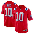NFL New England Patriots Drake Maye Nike Throwback Game Jersey (Pat Patriot Red Edition)