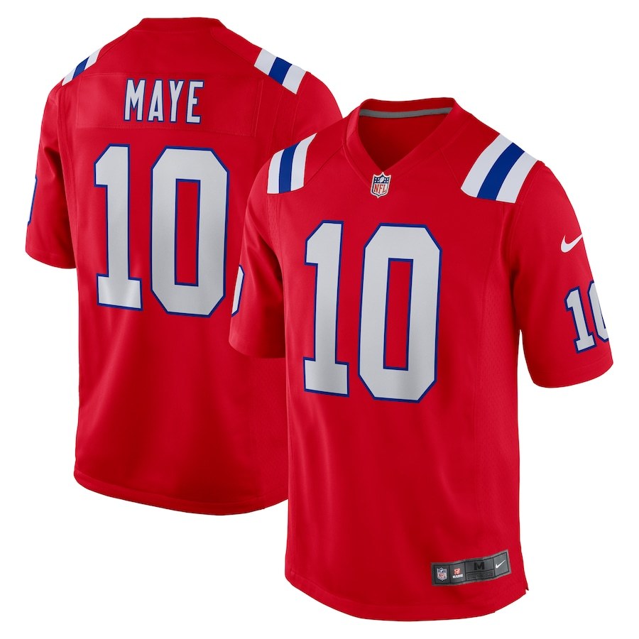 NFL New England Patriots Drake Maye Nike Throwback Game Jersey (Pat Patriot Red Edition)