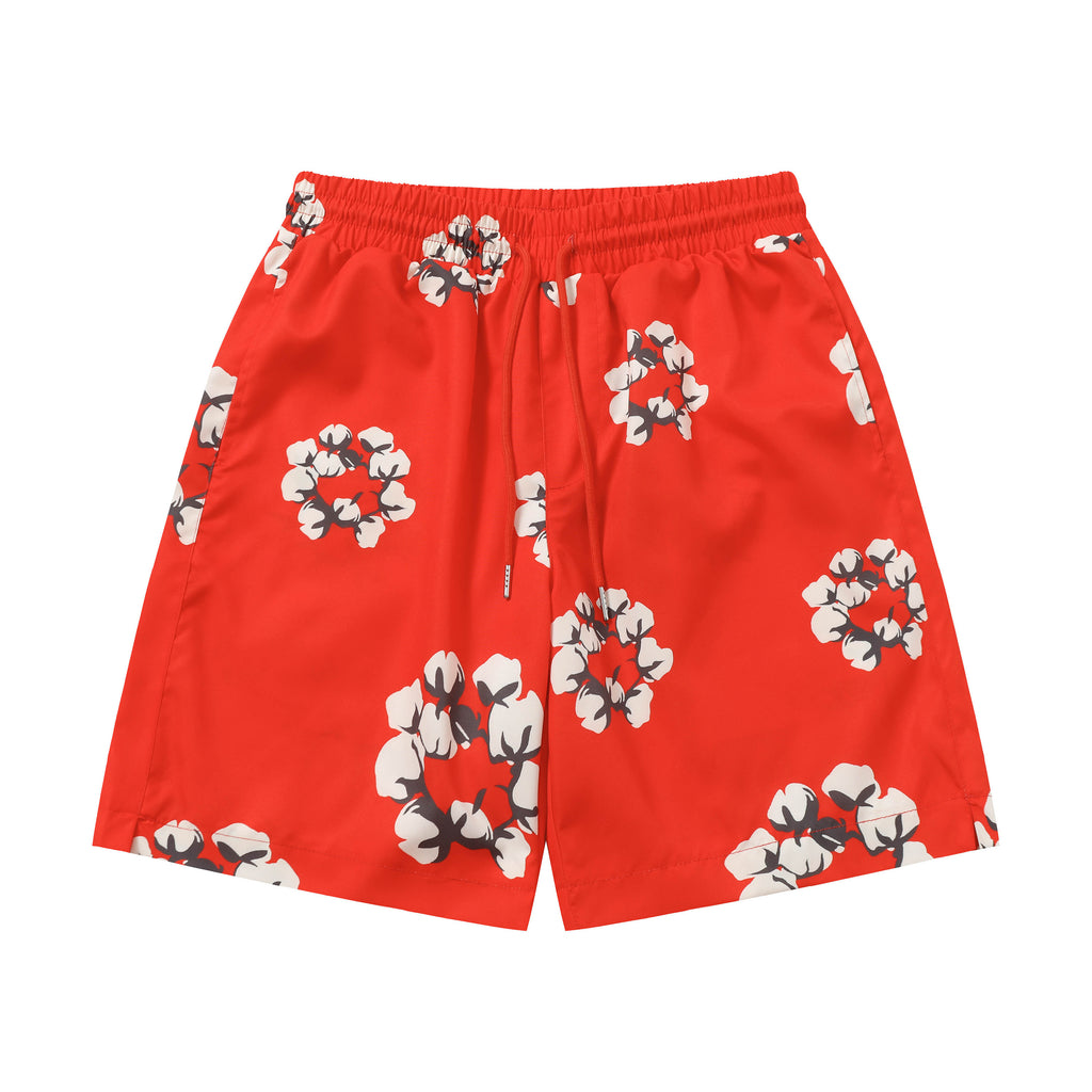 Denim Tears Cotton Wreath Sweatshorts Red