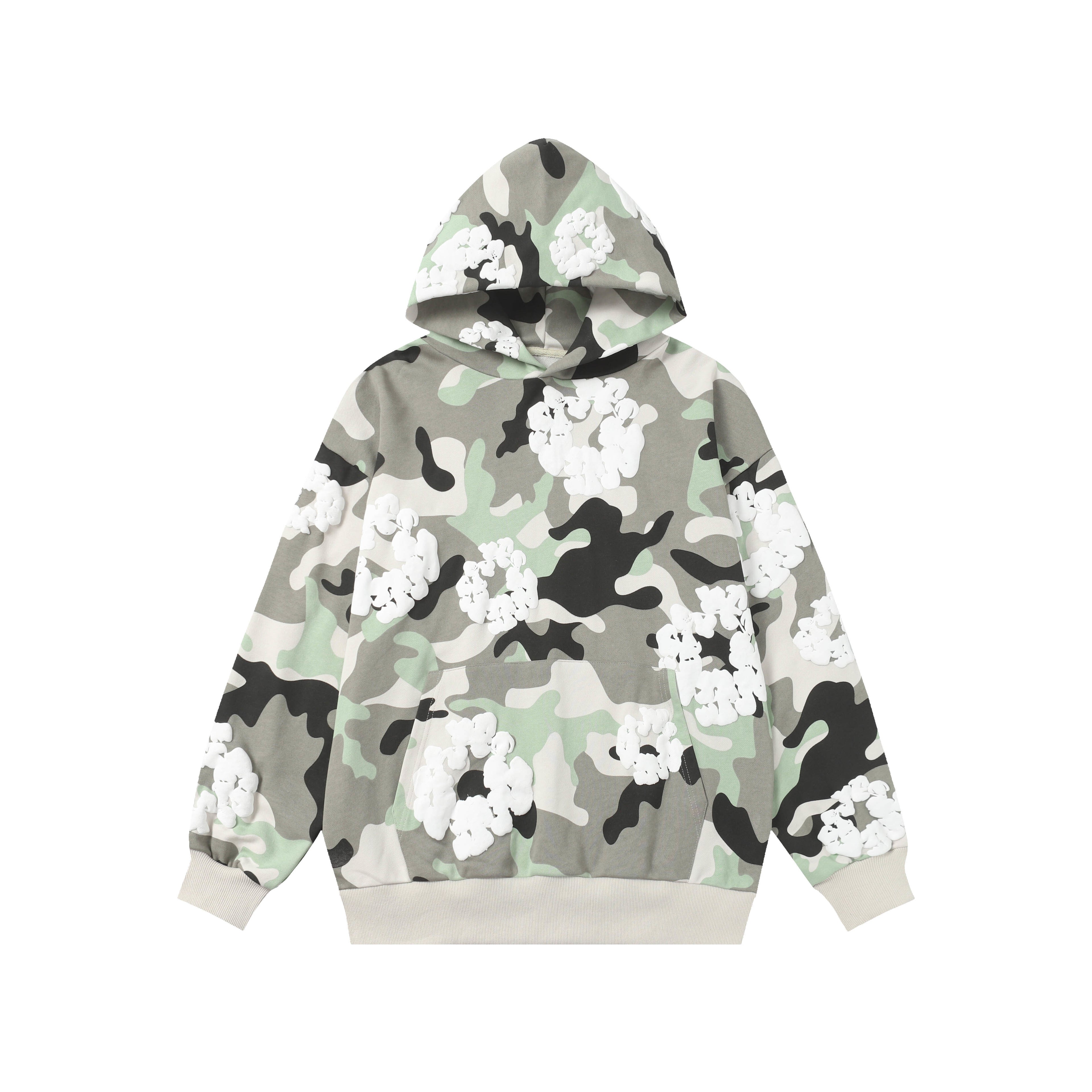 Hoodie Denim Tears Cotton Wreath (Camo / White Wreath)