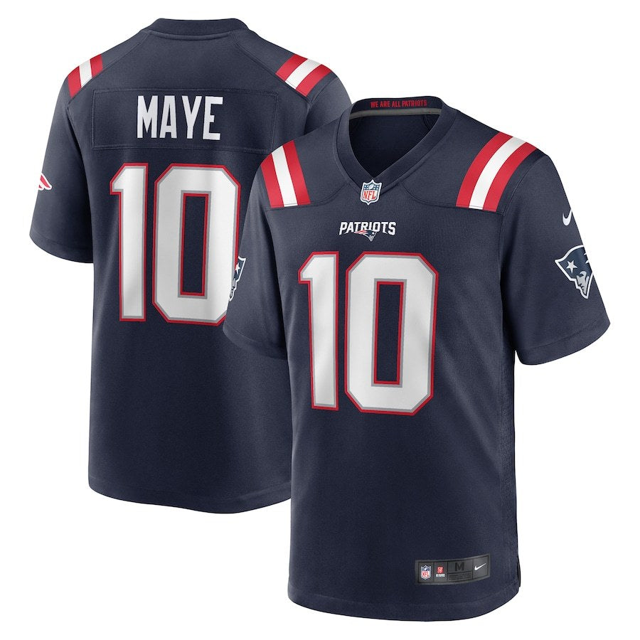 NFL New England Patriots Drake Maye Nike Home Game Jersey (Navy Blue Edition)