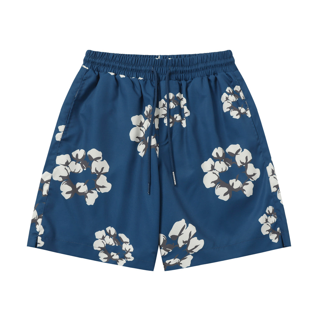 Denim Tears Cotton Wreath Sweatshorts Navy Blue