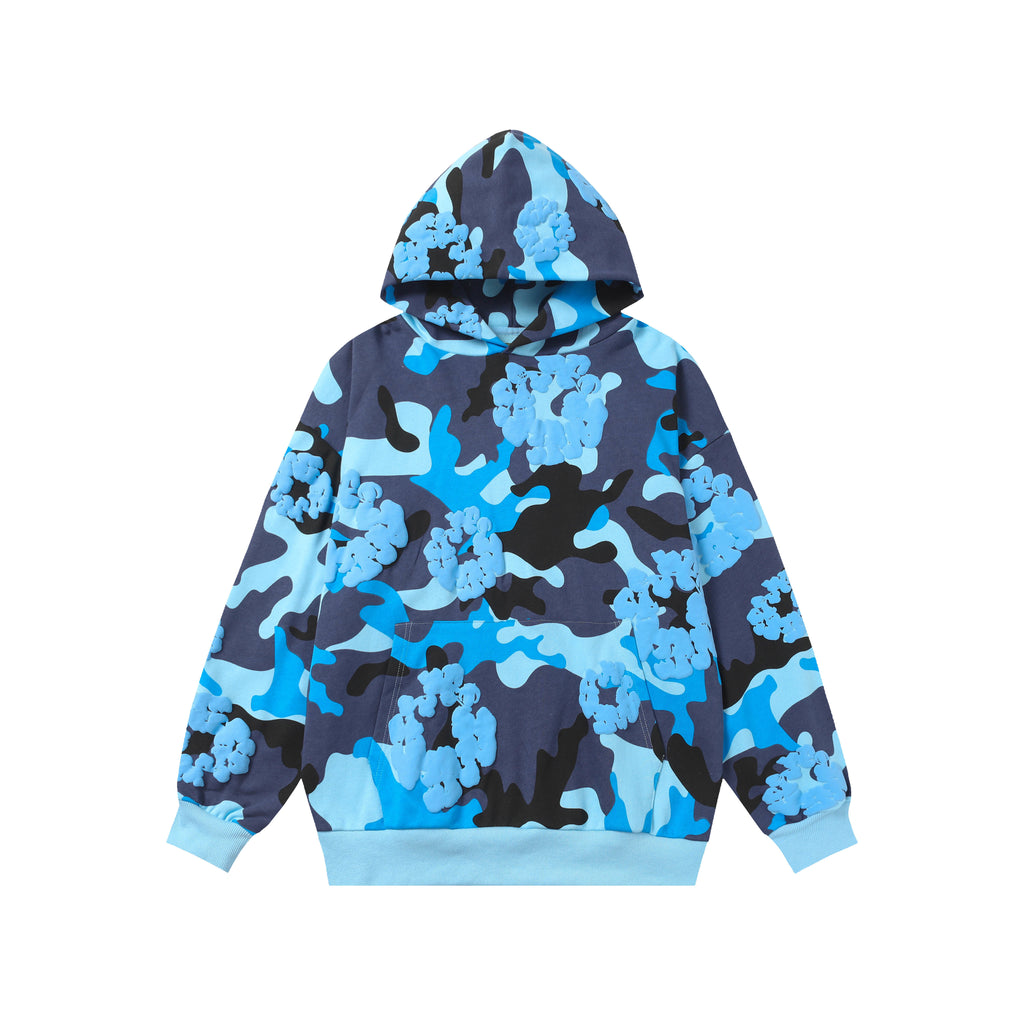 Hoodie Denim Tears Cotton Wreath (Blue Camo / Blue Wreath)