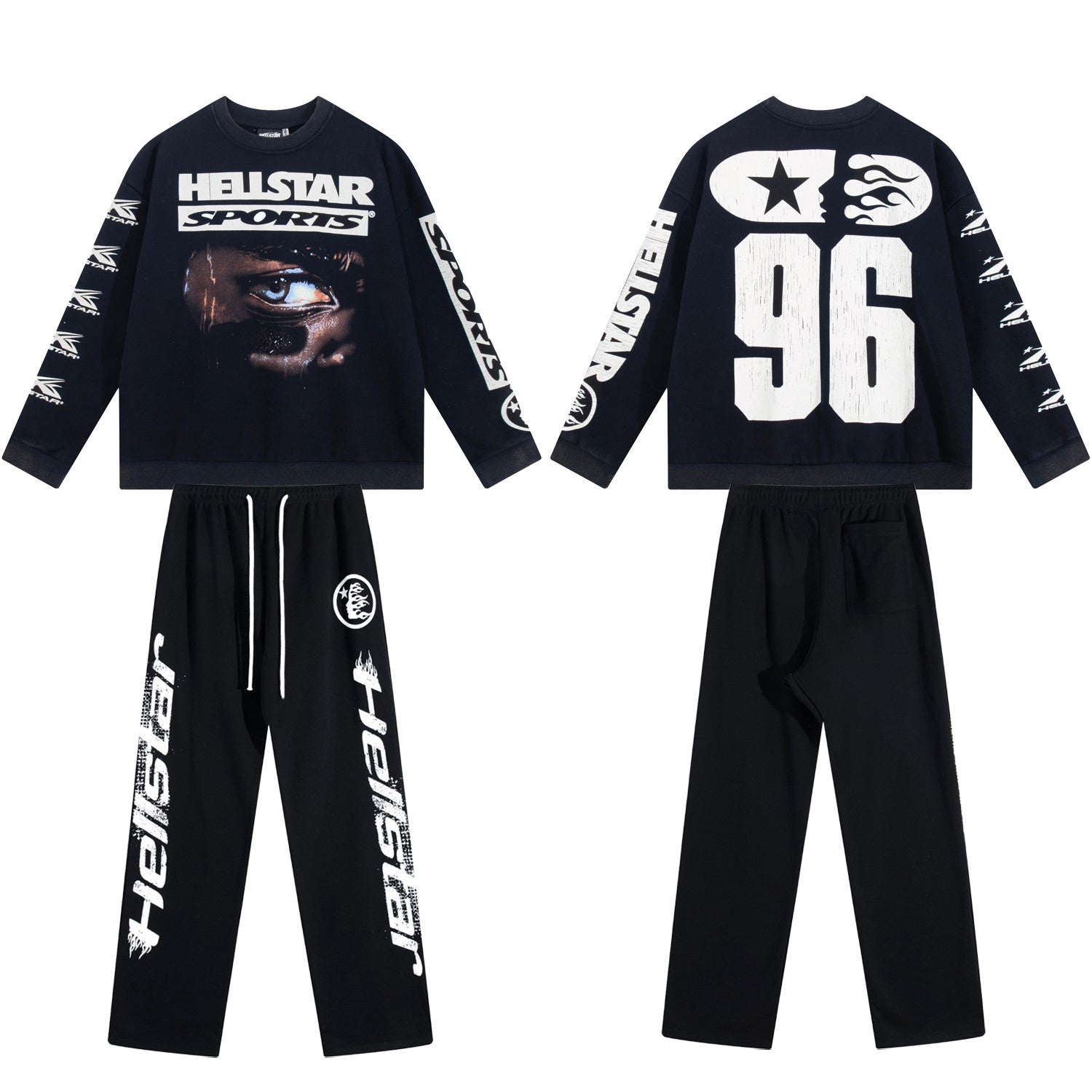 Conjunto Hellstar "Training 96" Tracksuit (Black Edition)