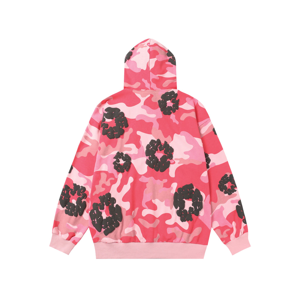 Hoodie Denim Tears Cotton Wreath (Pink Camo / Black Wreath)