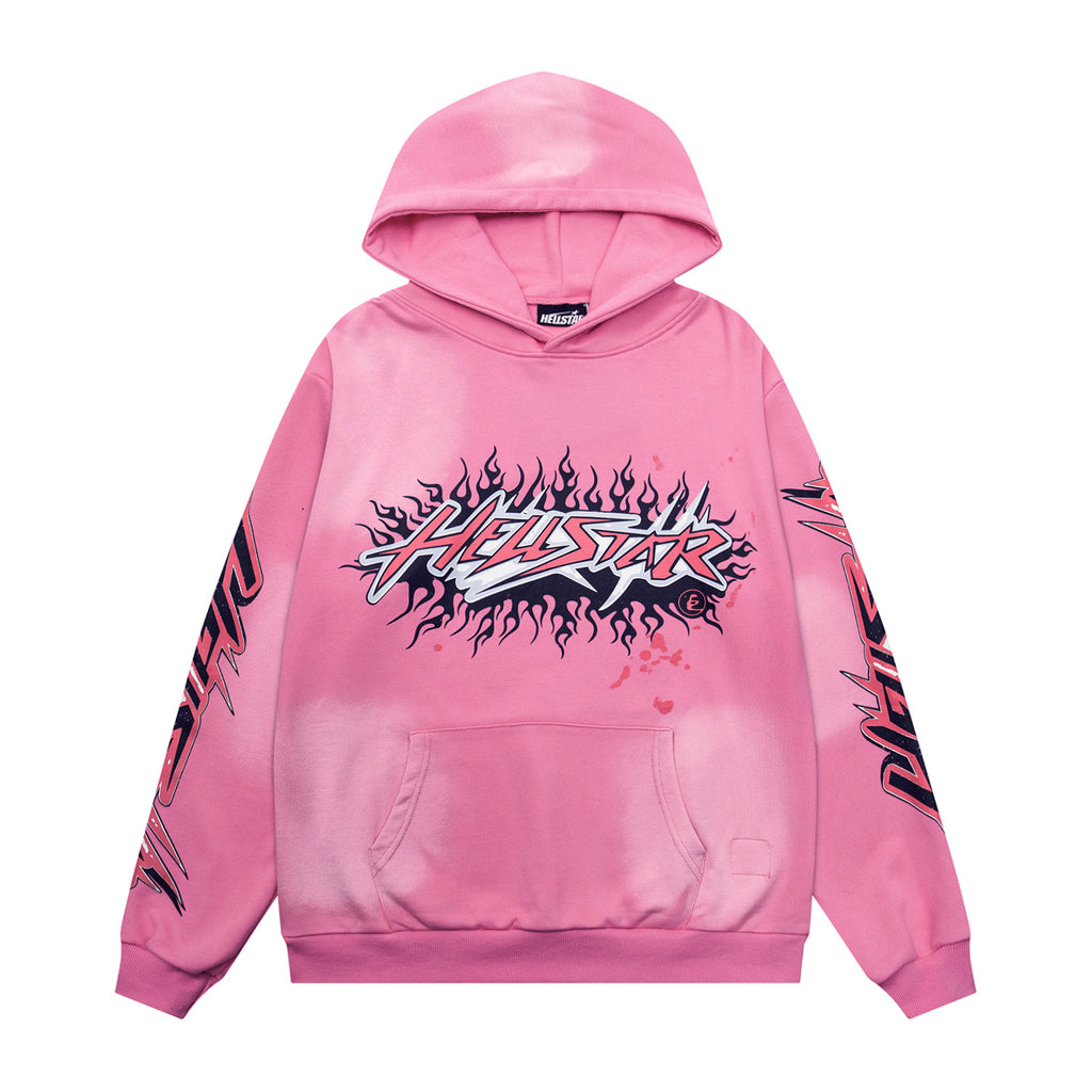 Hoodie Hellstar " "Inferno Logo" (Pink Distressed Edition)