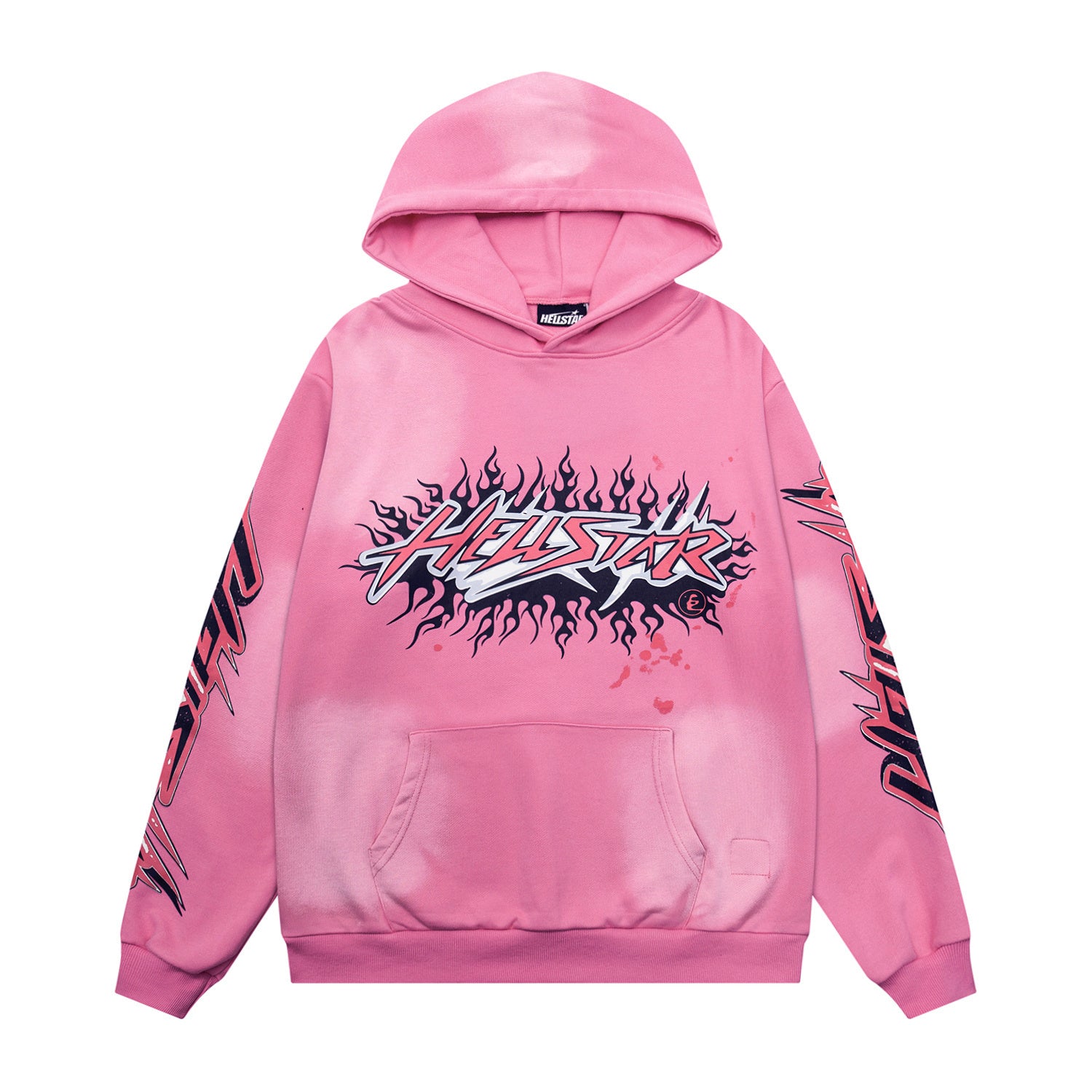 Hoodie Hellstar " "Inferno Logo" (Pink Distressed Edition)