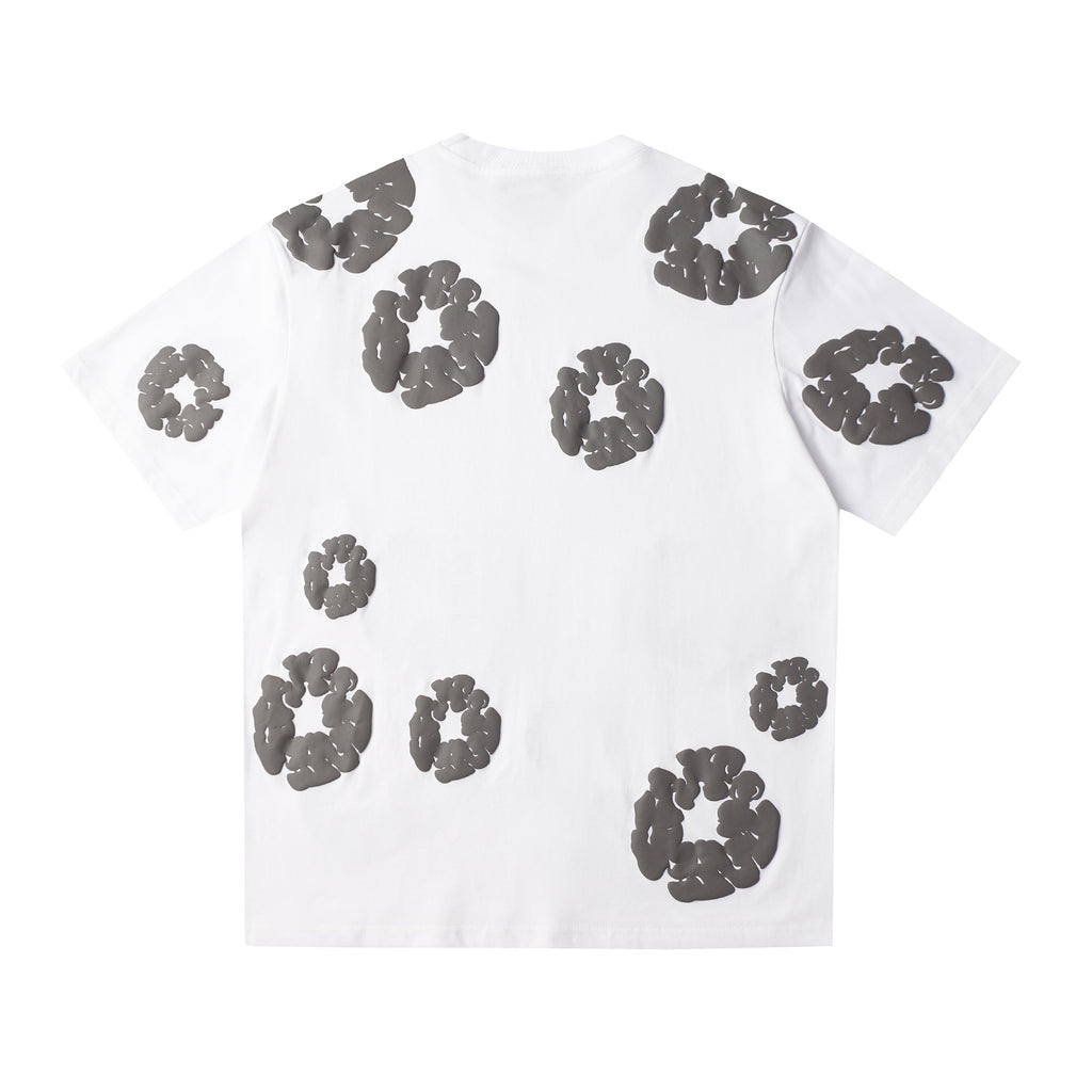Camisa Denim Tears  Cotton Wreath Tee - Charcoal (Blanco) / Flores Grises.