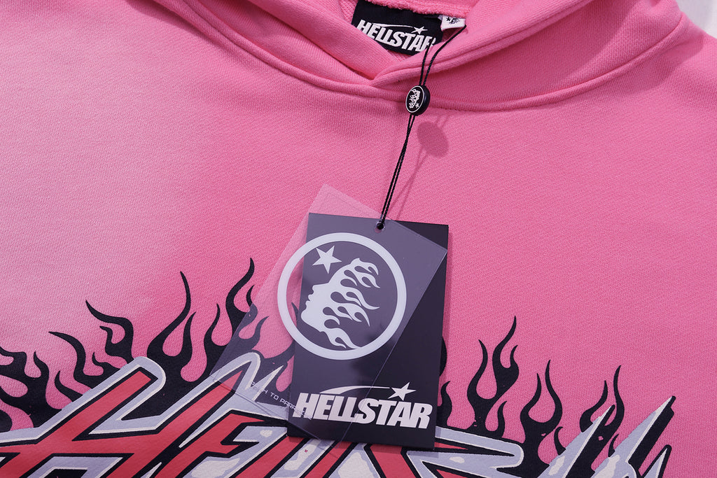Hoodie Hellstar " "Inferno Logo" (Pink Distressed Edition)