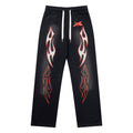 Sweatpants Hellstar Athletics Black "Red Outline Flame"