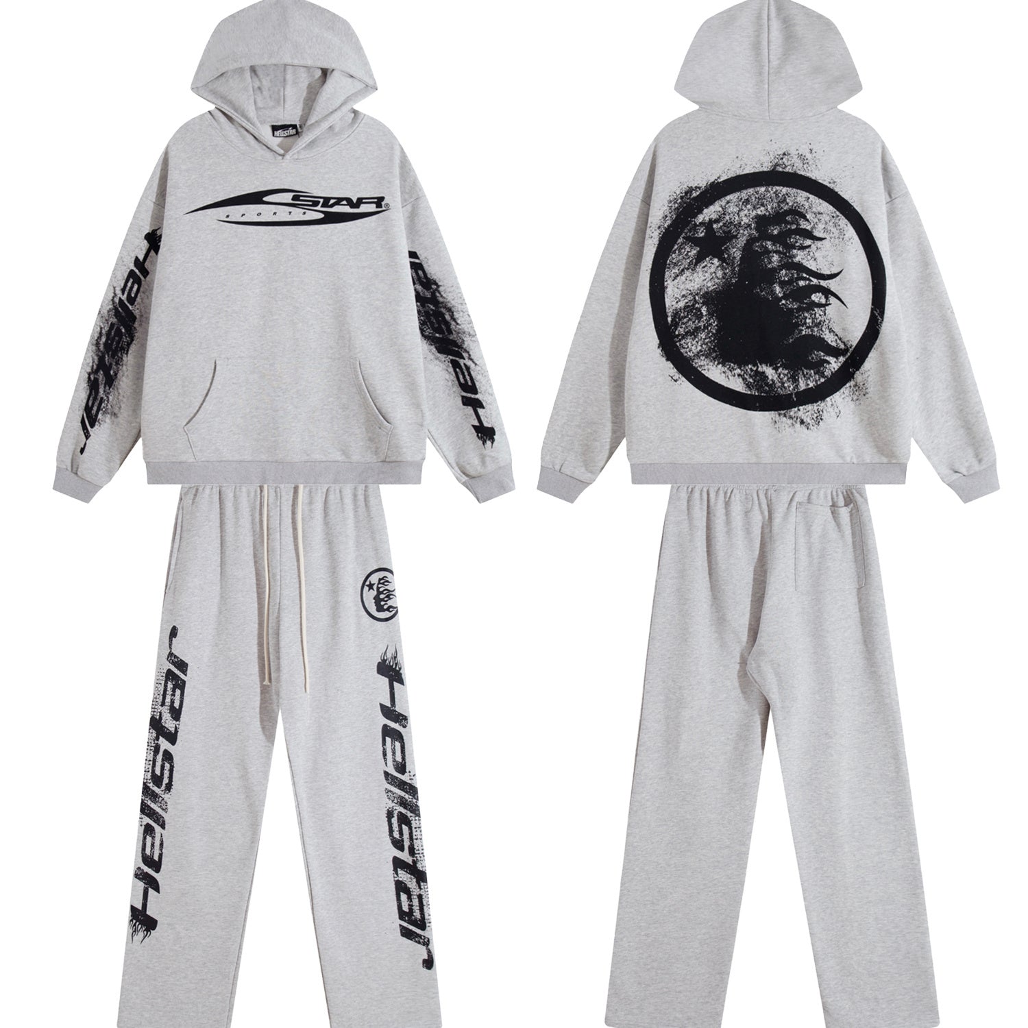Conjunto Hellstar "Sports Logo" Tracksuit (Grey Melange Edition)