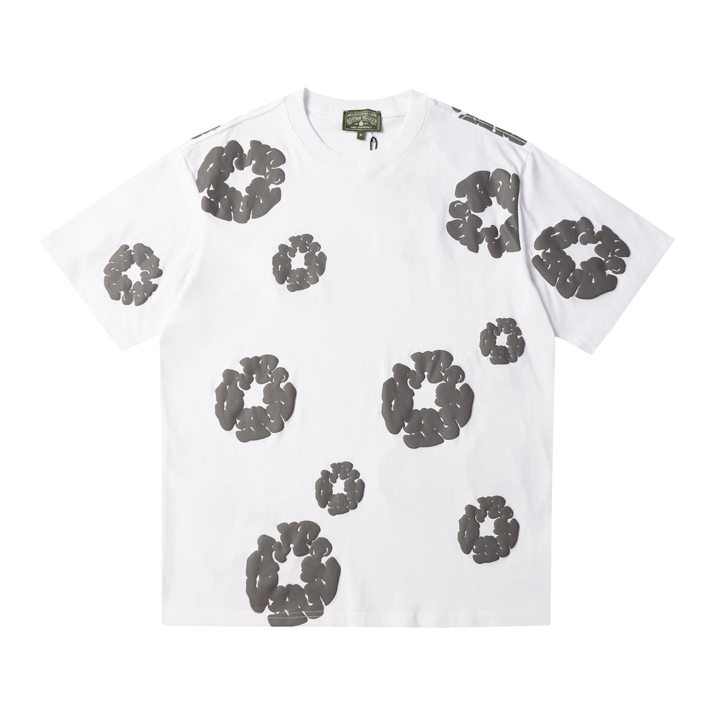 Camisa Denim Tears  Cotton Wreath Tee - Charcoal (Blanco) / Flores Grises.