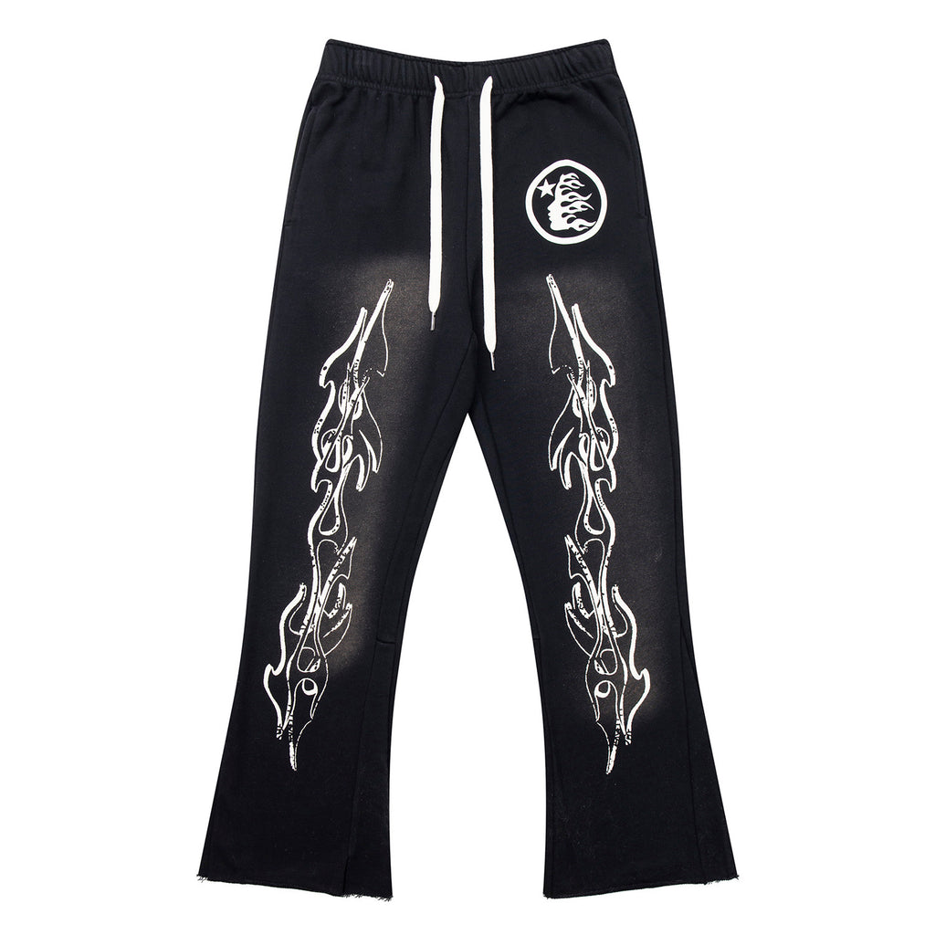 Sweatpants Hellstar Athletics Black "Double Flame Outline"