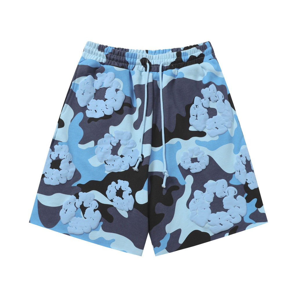 Denim Tears Cotton Wreath Sweatshorts Blue Camo/Light Blue