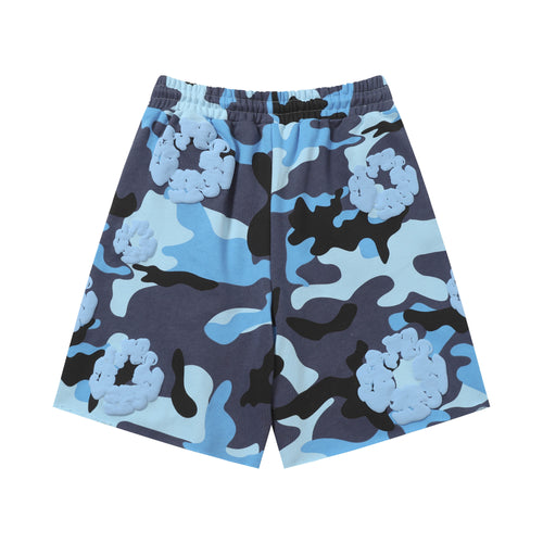 Denim Tears Cotton Wreath Sweatshorts Blue Camo/Light Blue