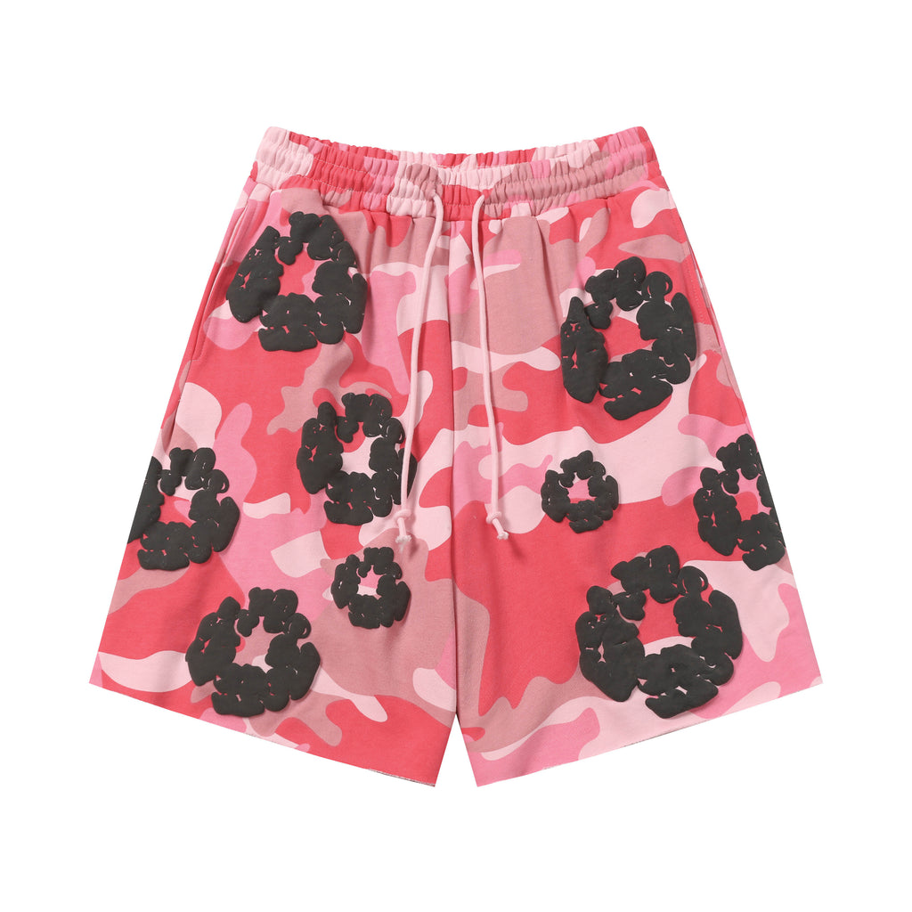 Denim Tears Cotton Wreath Sweatshorts Pink Camo/Black