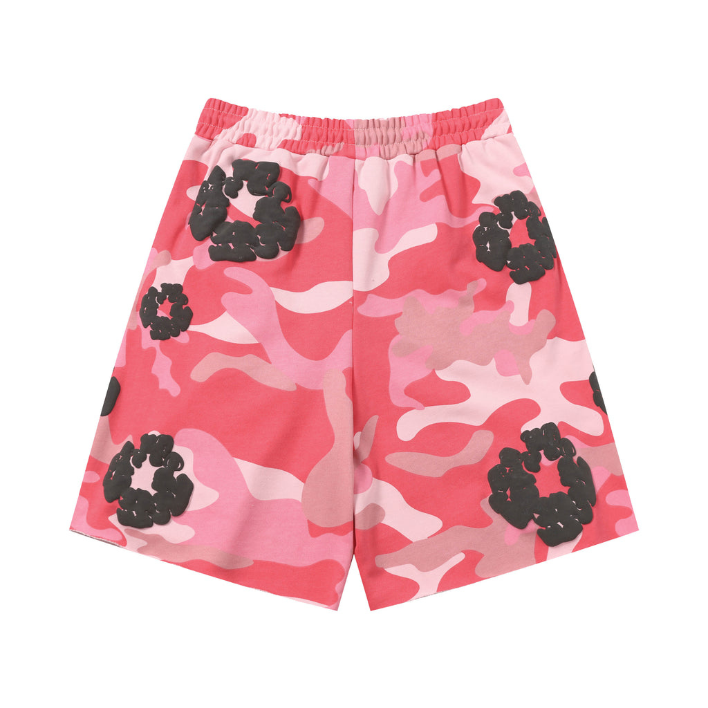 Denim Tears Cotton Wreath Sweatshorts Pink Camo/Black