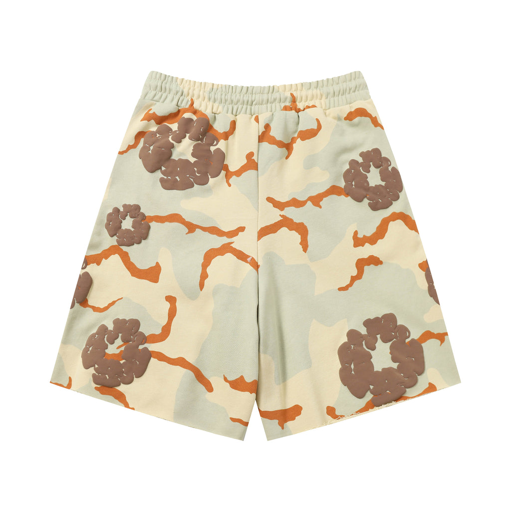 Denim Tears Cotton Wreath Sweatshorts Orange Camo/Brown