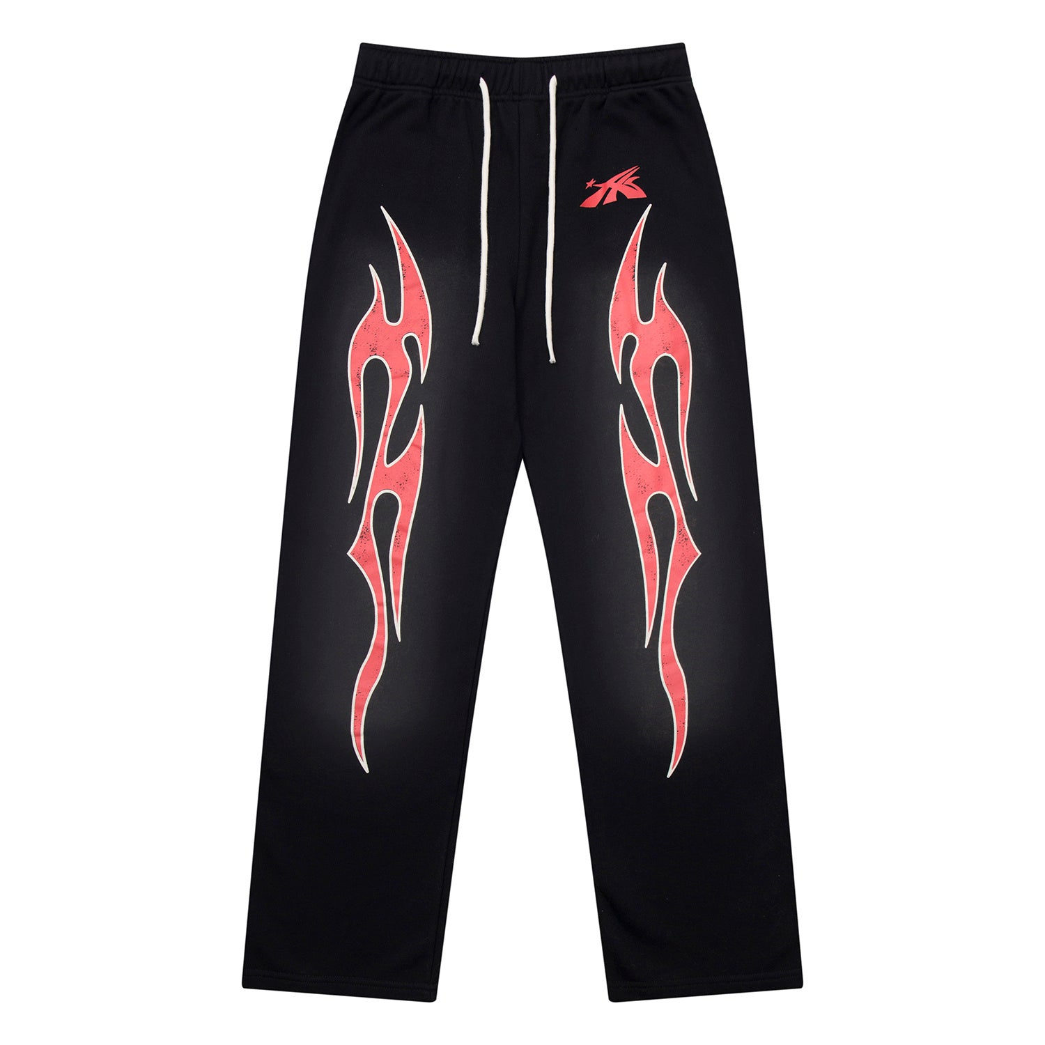 Sweatpants Hellstar Athletics Black "Red Texture Flame"