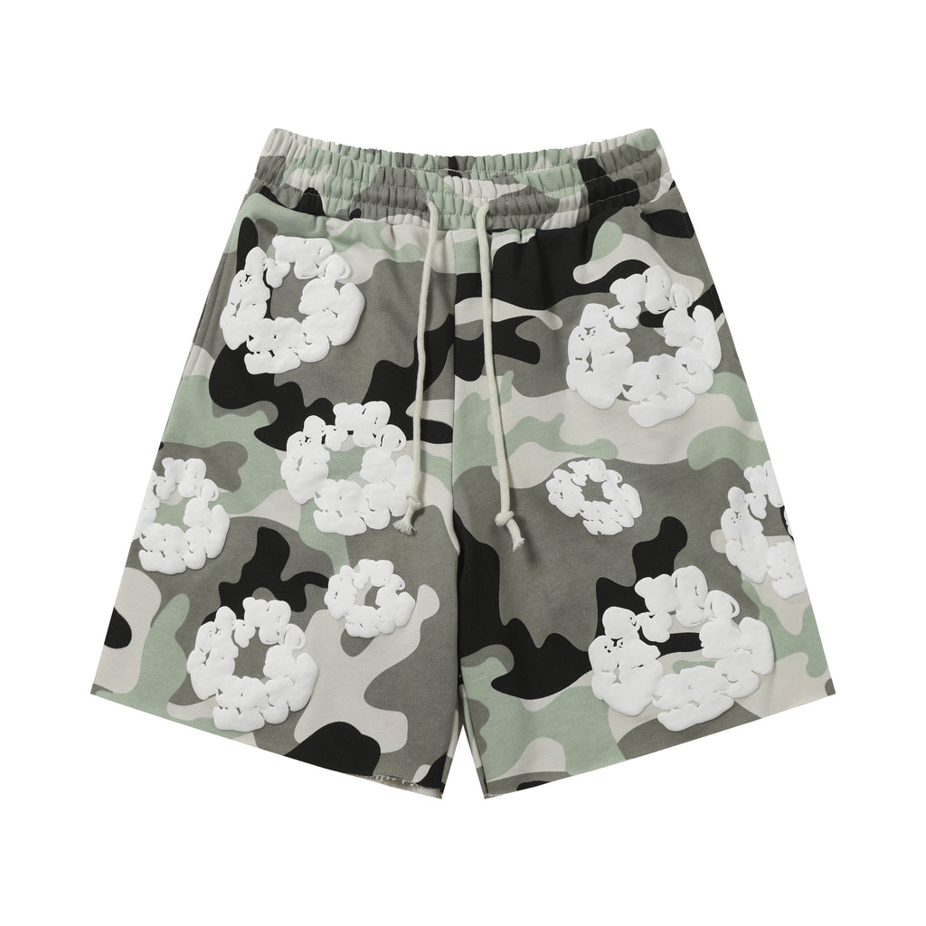 Denim Tears Cotton Wreath Sweatshorts Green Camo/White