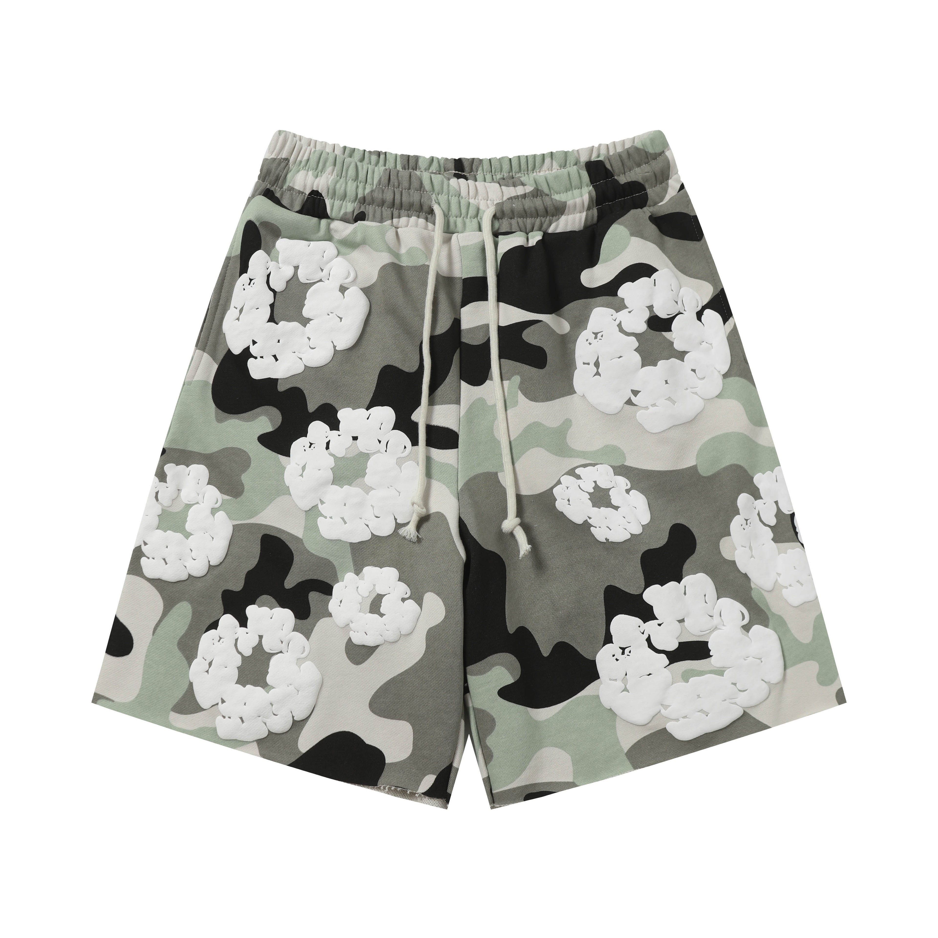 Denim Tears Cotton Wreath Sweatshorts Green Camo/White
