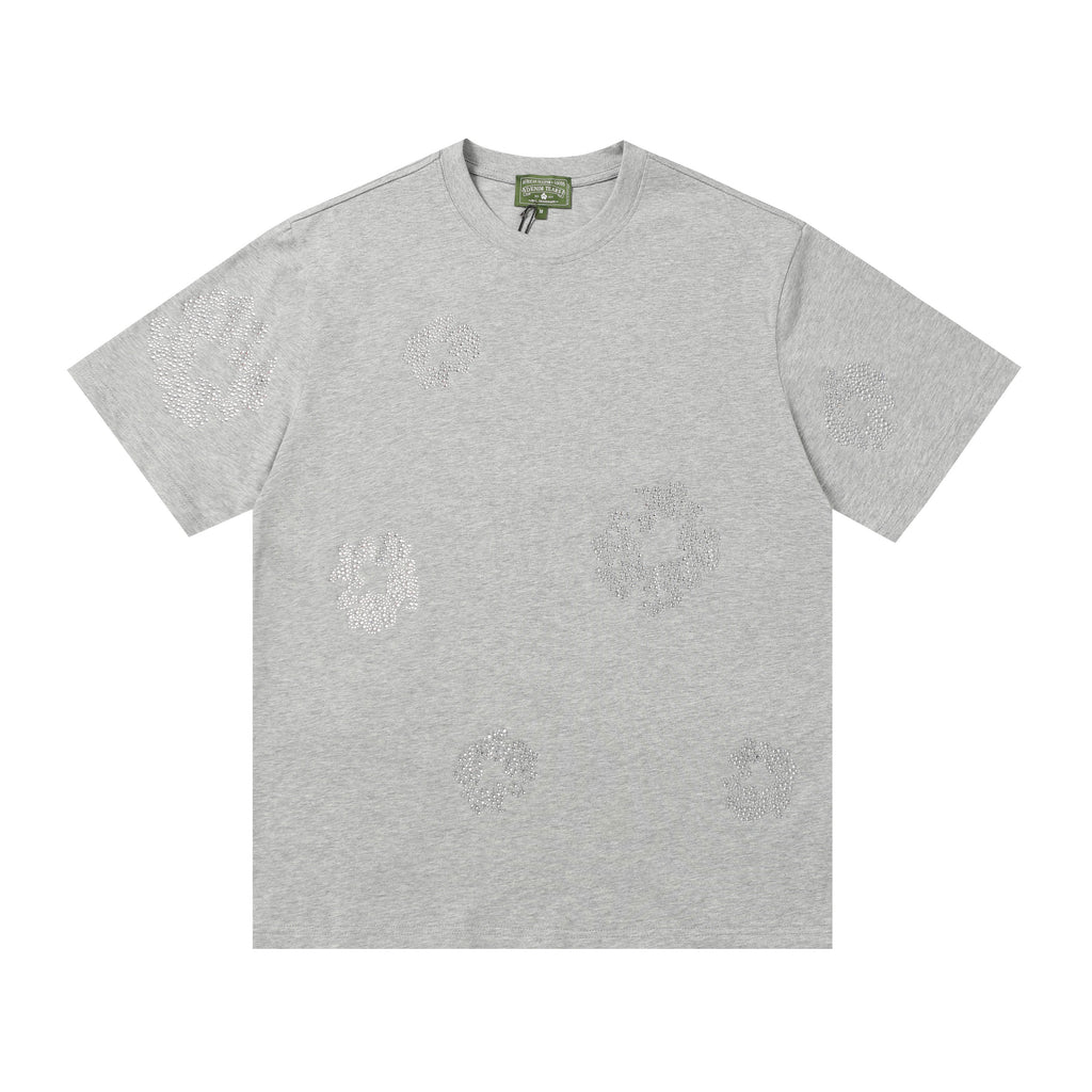 Camisa Denim Tears  Cotton Wreath Rhinestone Tee Grey