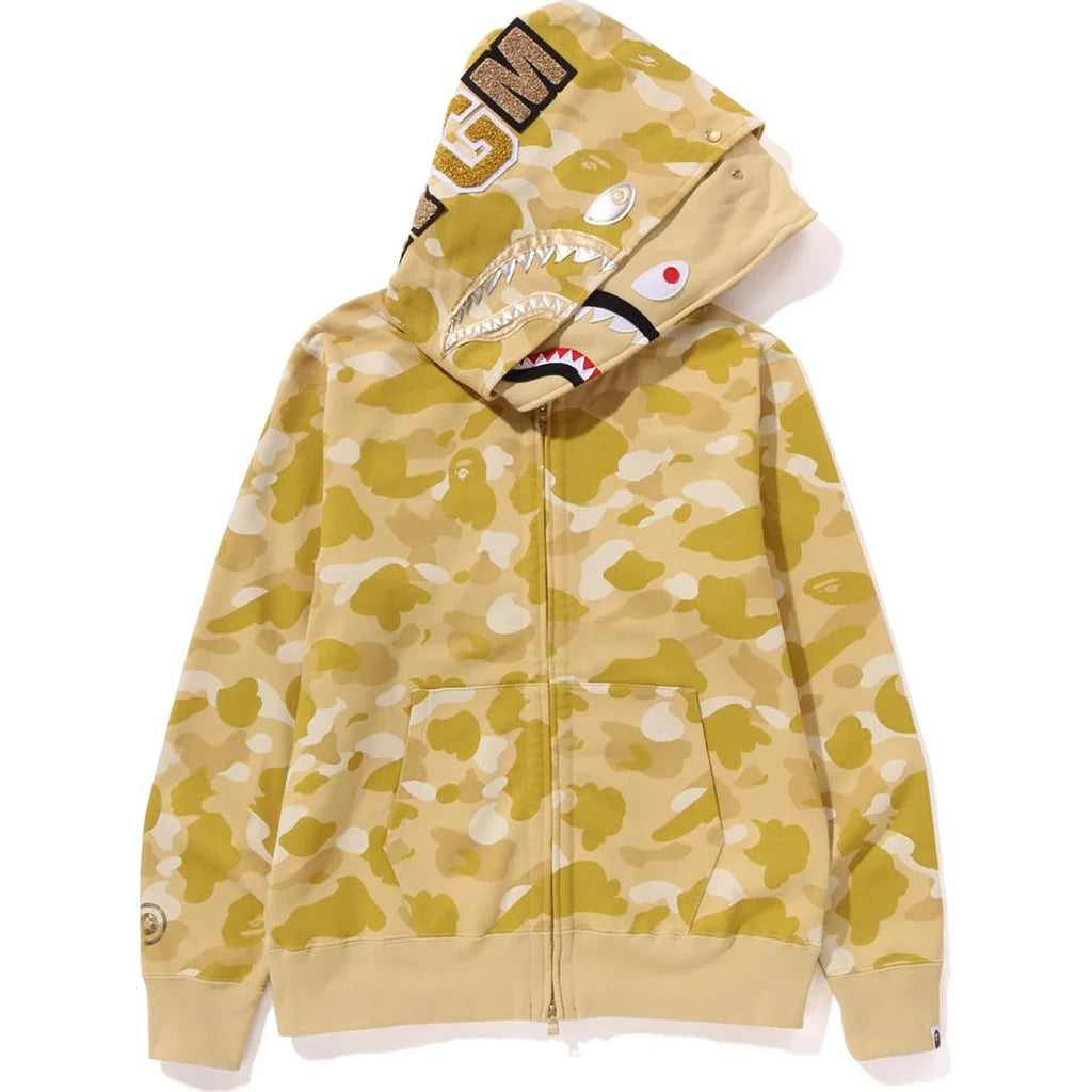 Bape Color Camo Gold Shark Full Zip Hoodie