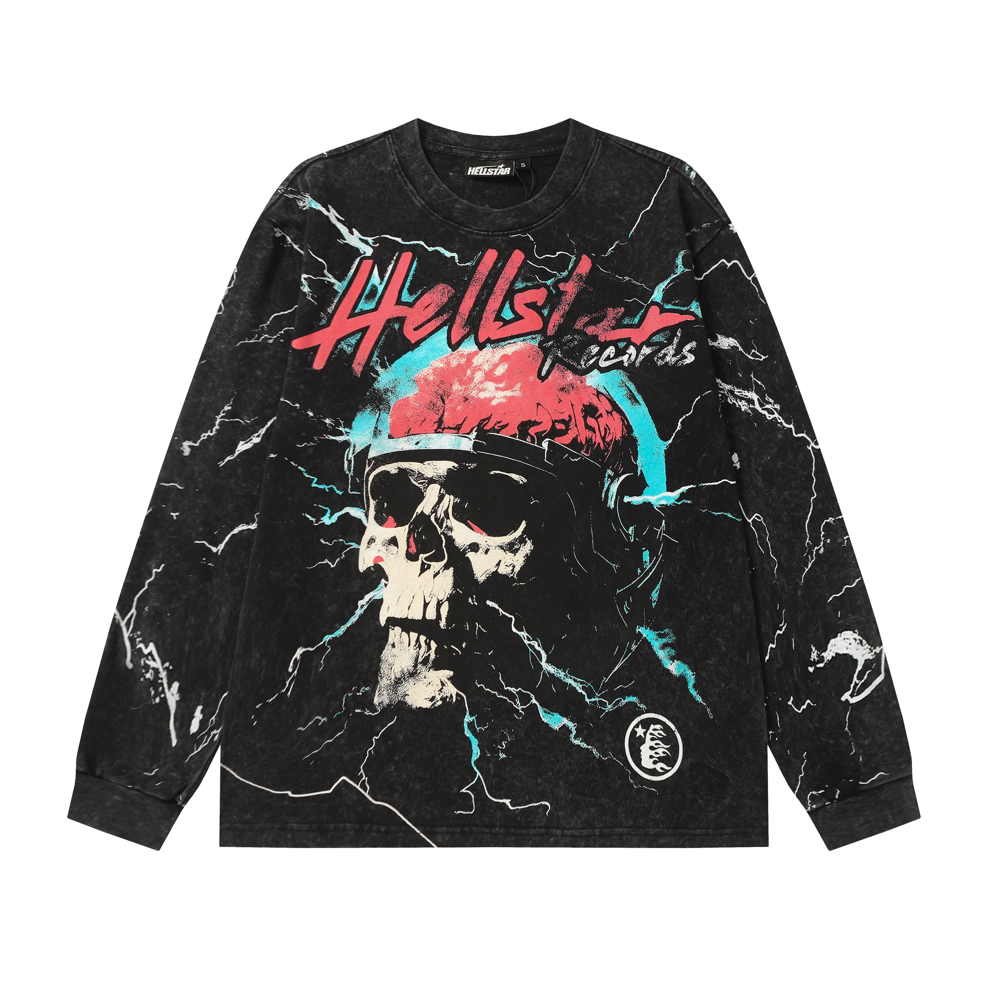 Hoodie Hellstar Records "Skull & Lightning" Long Sleeve