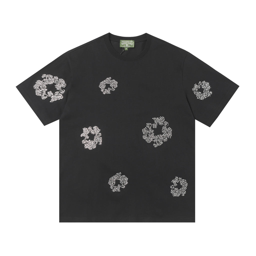 Camisa Denim Tears  Cotton Wreath Rhinestone Tee Black