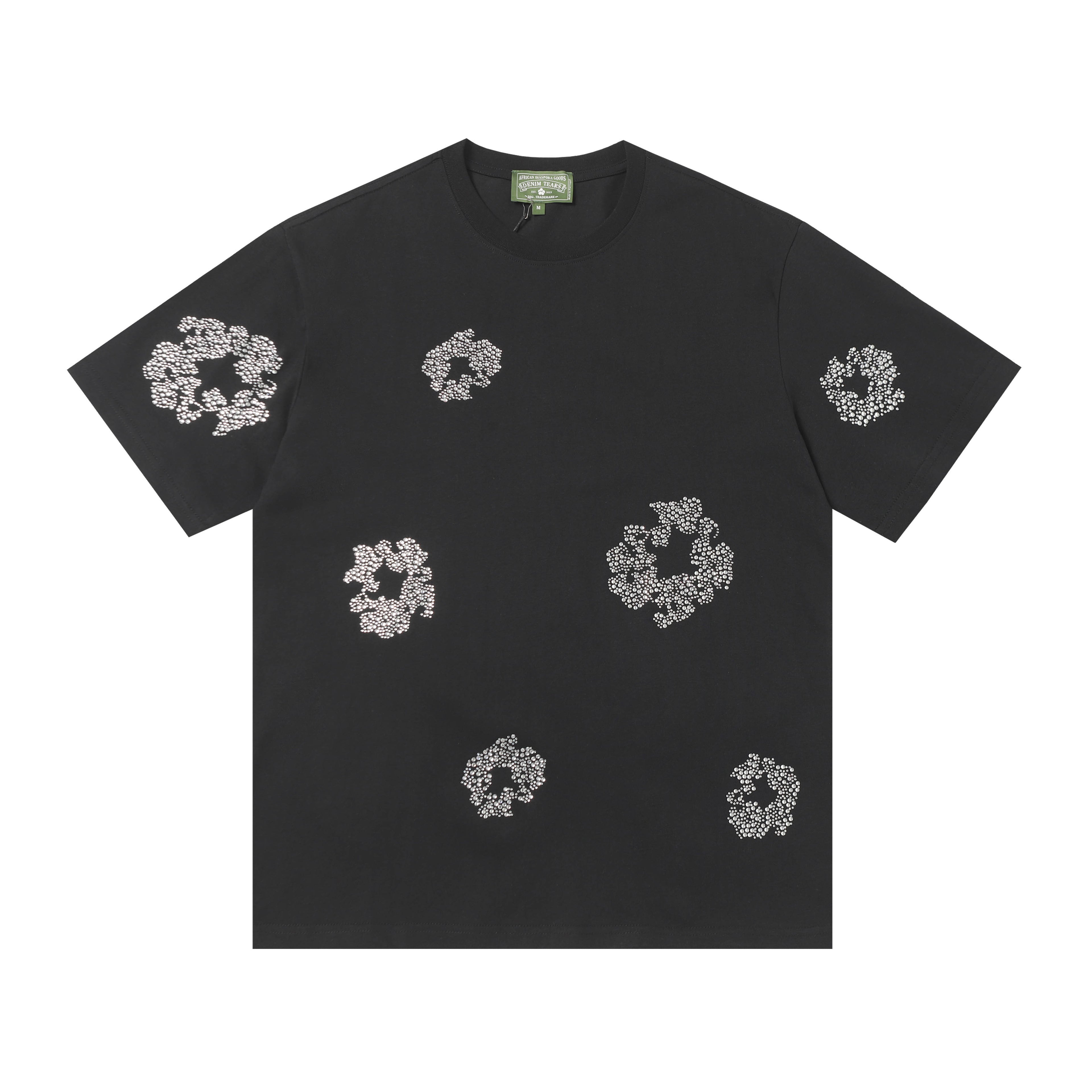 Camisa Denim Tears  Cotton Wreath Rhinestone Tee Black