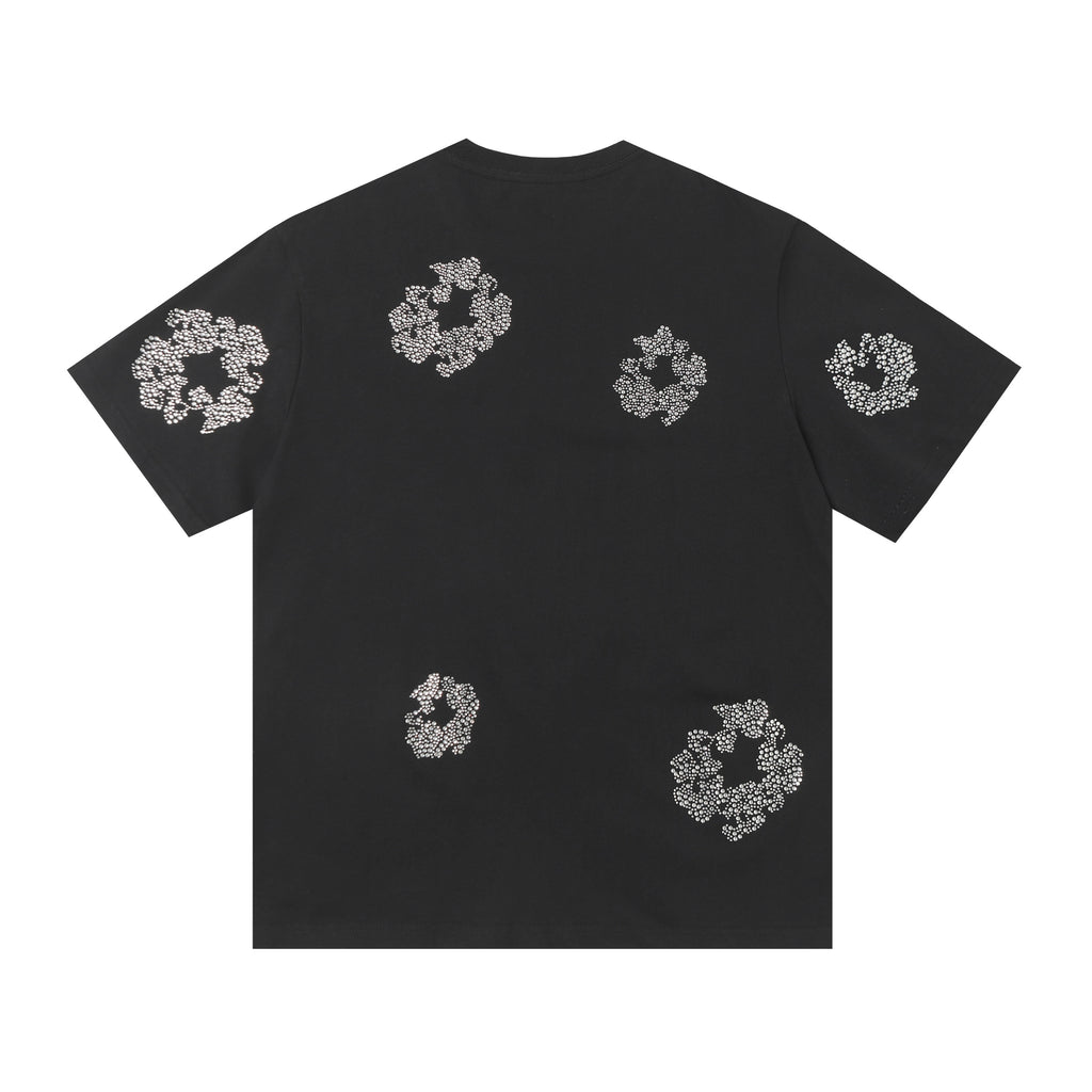Camisa Denim Tears  Cotton Wreath Rhinestone Tee Black