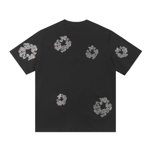 Camisa Denim Tears  Cotton Wreath Rhinestone Tee Black