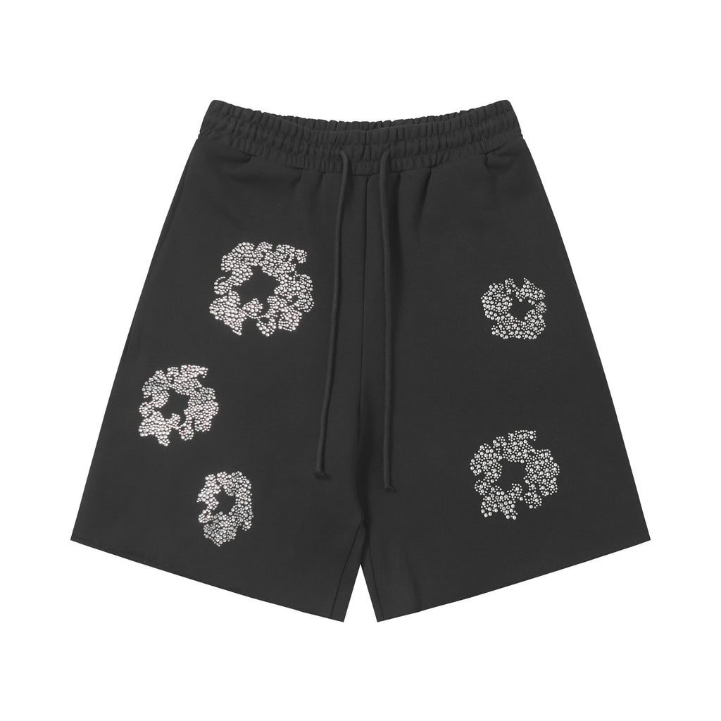 Denim Tears Cotton Wreath Sweatshorts Black/Silver