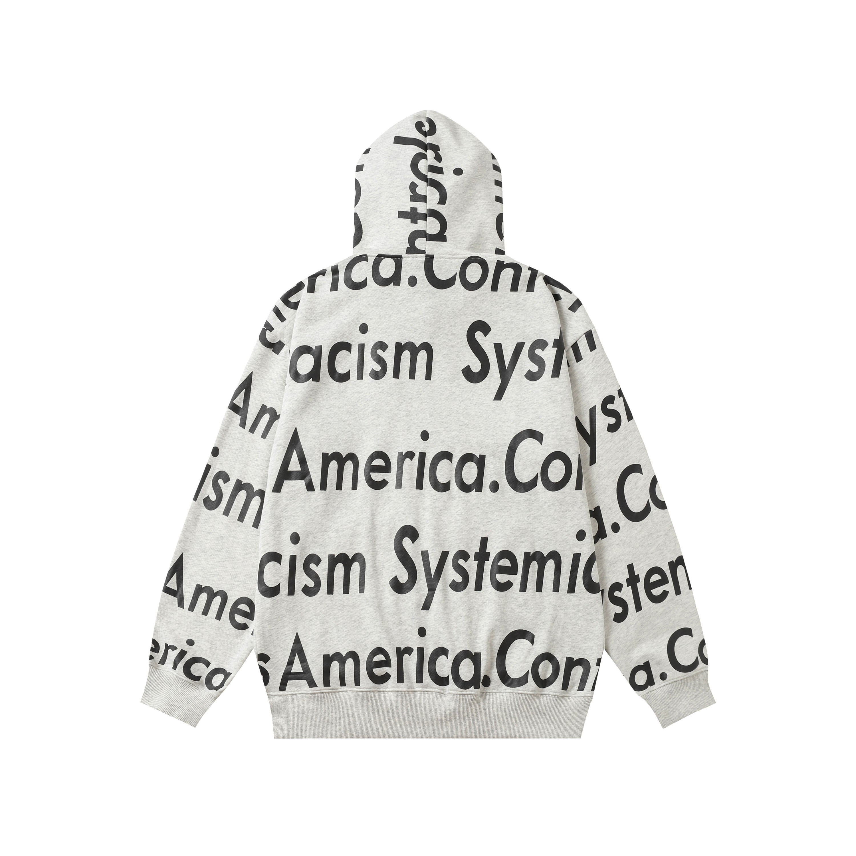 Hoodie Denim Tears Economic Racism Zip-Up  (Grey Heather)
