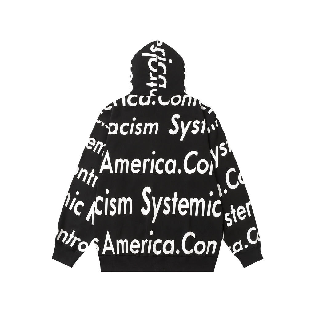 Hoodie Denim Tears Economic Racism Zip-Up (Black)