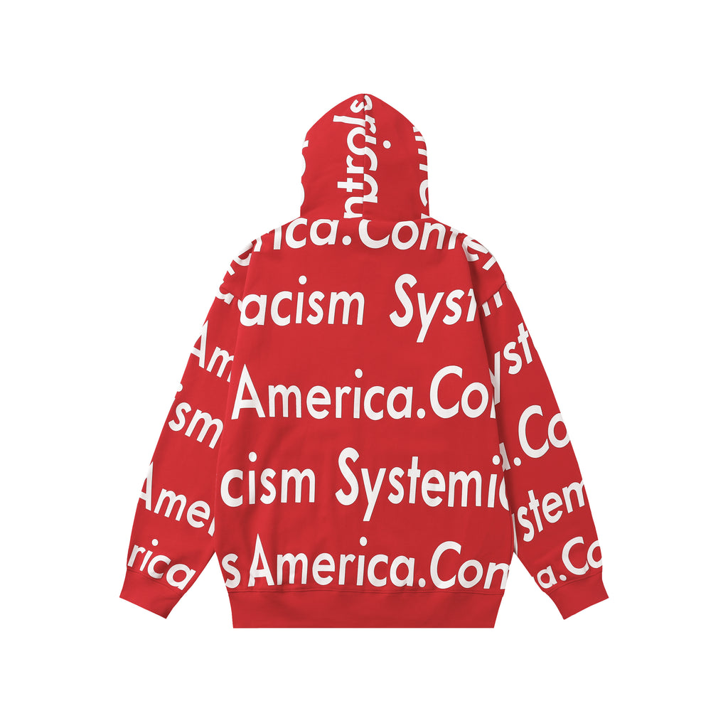 Hoodie Denim Tears Economic Racism Zip-Up (Red)