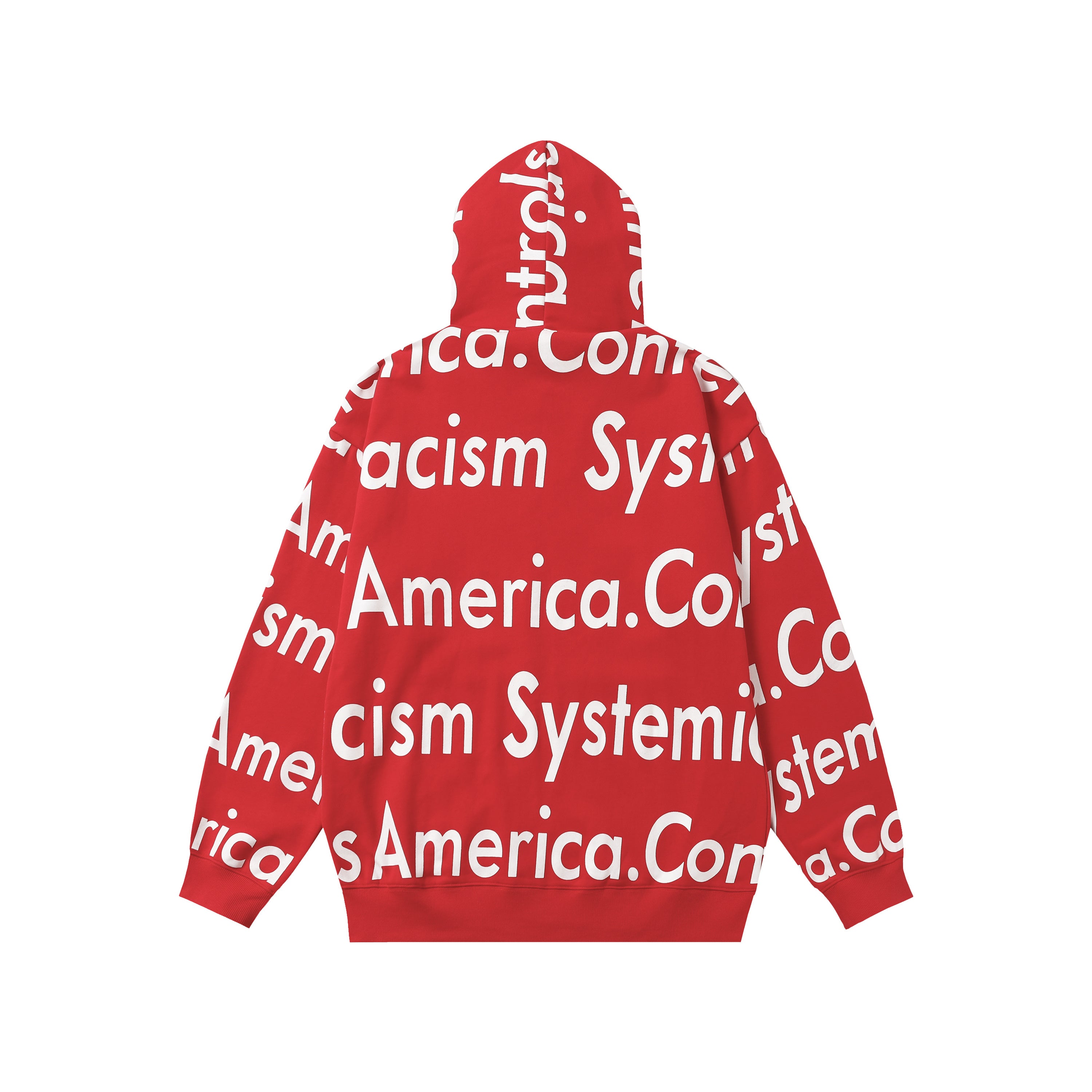 Hoodie Denim Tears Economic Racism Zip-Up (Red)
