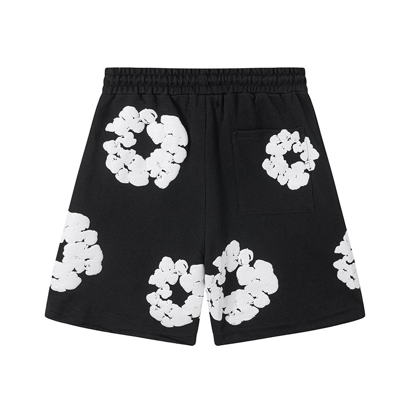 Denim Tears Cotton Wreath Sweatshorts Black/White