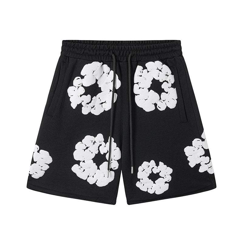 Denim Tears Cotton Wreath Sweatshorts Black/White