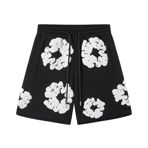 Denim Tears Cotton Wreath Sweatshorts Black/White