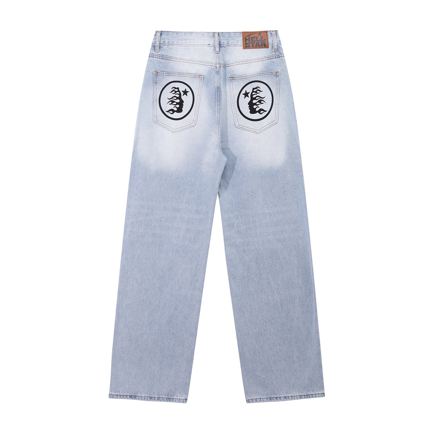 Jeans Hellstar Athletics  Light Blue "Center Logo" Denim