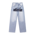 Jeans Hellstar Athletics  Light Blue "Double Flame" Denim