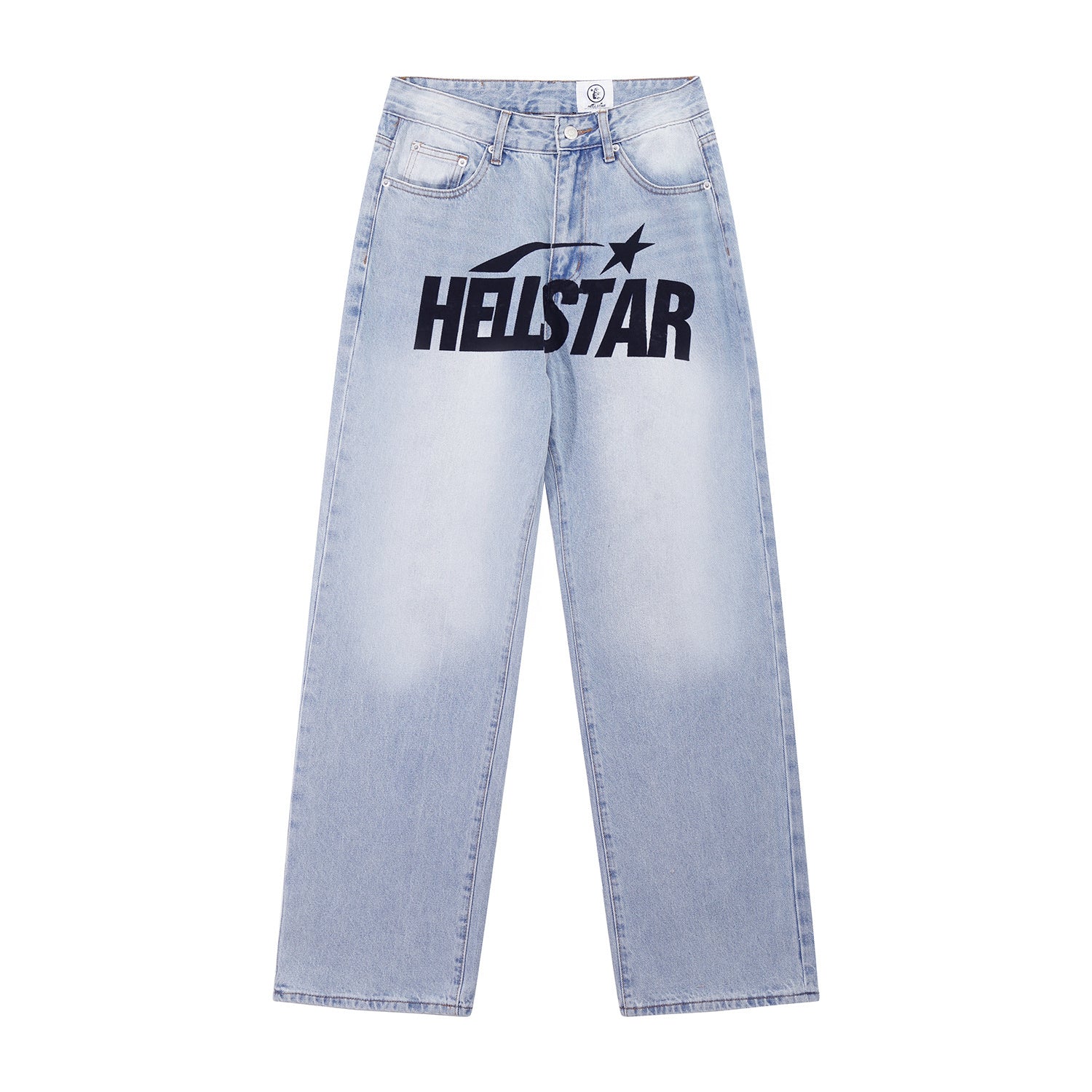 Jeans Hellstar Athletics  Light Blue "Double Flame" Denim