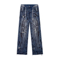 Jeans Hellstar Athletics  Blue "Distressed Splatter" Denim