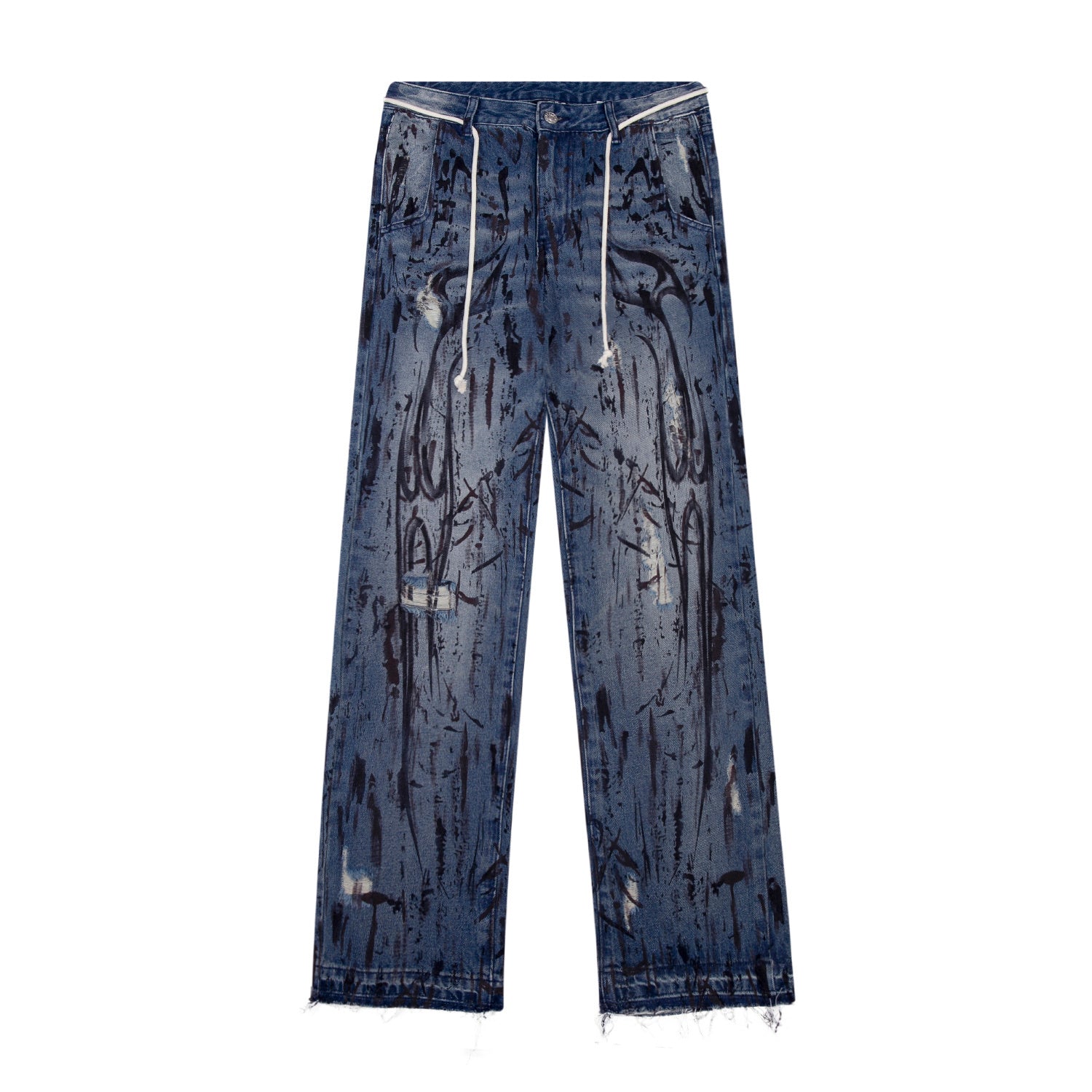 Jeans Hellstar Athletics  Blue "Distressed Splatter" Denim