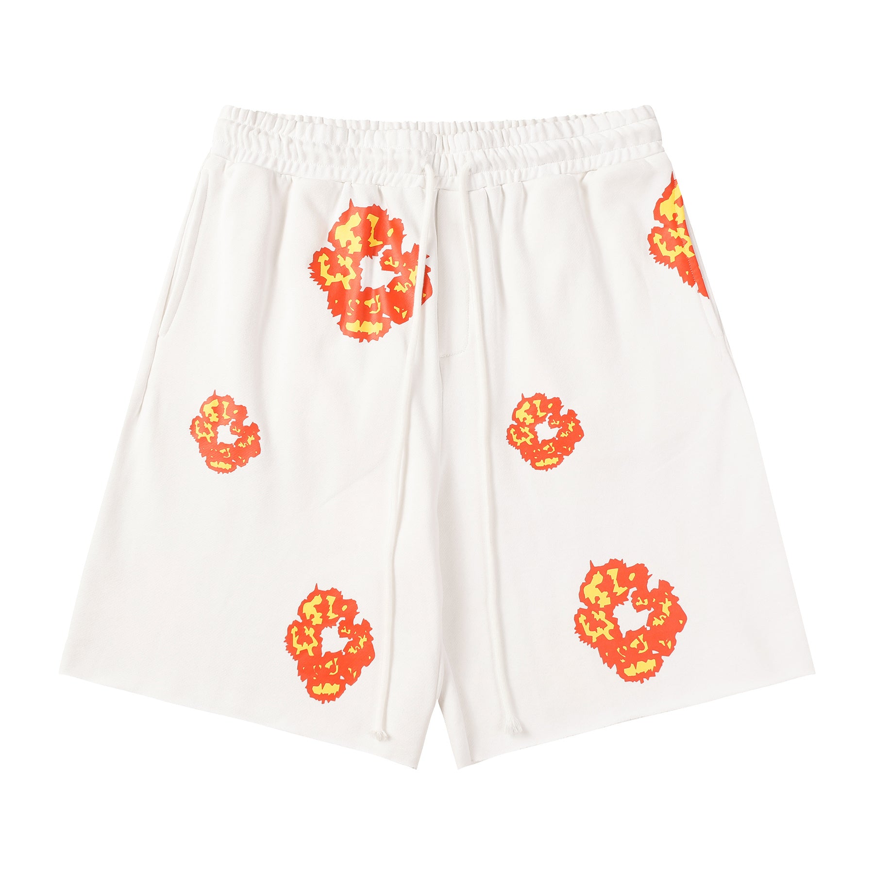 Denim Tears Cotton Wreath Sweatshorts White/Orange-Yellow