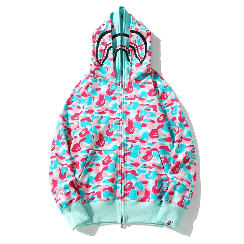 Bape STORE MIAMI 4TH ANNIVERSARY SHARK FULL ZIP DOUBLE HOODIE